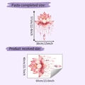 Detailansicht der rosa Lotos-Kristall-Wandsticker mit Maßen und Anwendungsbeispiel - 40*60cm (HY-E188)