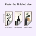 Self-adhesive wall stickers with minimalist vases and Nordic geometric leaf patterns - 28*53cm