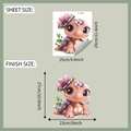 Dettaglio dell'adesivo tartaruga dimensioni 25x29cm con motivi di fiori rosa - 25*29cm (HY-M380)