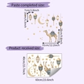 Detalle de pegatinas de pared PVC de luna creciente y camello para decoración de Ramadan - 40*60cm/HY-E182
