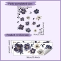Layout und Maße der selbstklebenden lila Blumen-Wandaufkleber aus PVC-Material - Lila Floral (HY-C067) / 30x90cm