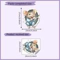Detailansicht der Cartoon-Maus-Wandtattoo-Maße für Layout und fertige Größe - Maus im Schlafanzug beim Zähneputzen (HY-F427)
