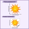 Gedetailleerde maattabel met productafmetingen voor de gouden zon muursticker decoratie - 27*29CM/HY-F421