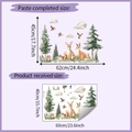 Detalle de vinilo decorativo de animales del bosque con dimensiones para los diseños de acuarela - 40x60cm (HY-E225)