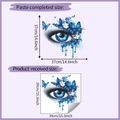 Guida alle dimensioni del wall sticker con occhio blu e farfalla, misura finale 37x37cm - 39*39CM