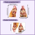 Detailed size guide for self-adhesive rooster wall decals showing product dimensions - 29*38CM/HY-F455
