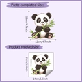 Guide des tailles du sticker mural panda montrant les dimensions réelles et finales - 14*14cm (HY-KG164)
