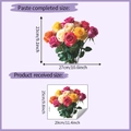 Detaillierte Größenübersicht für selbstklebende bunte Rosen-Wandaufkleber mit Maßen - 25*29cm / Bunter Rosenstil (HY-M421)