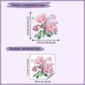 Pfingstrosen Wandaufkleber mit Abmessungen und Details zum erhaltenen Produktbogen - 29x29cm / Rosa-violette Rose Stil (HY-M413)