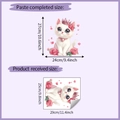 Detail van afmetingen cartoon prinses kat sticker voor wand- en toiletdecoratie - 29*25cm(HY-M412)