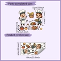 Detailed size guide for chef wall stickers showing 60x30cm layout and finished 30x15cm view - 30x60cm (HY-B133)