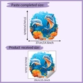 Dettaglio dell'adesivo murale delfino dimensioni 39x39cm e layout scena marina - Stile Mondo Oceanico Delfino (HY-F485乳白)