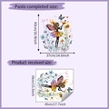 Detalle del diseño y dimensiones del vinilo decorativo de hada de flores y mariposas - 39*45CM (HY-F501)