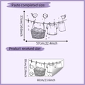 Detailed size guide for wall decal featuring laundry line birds and dimension specifications - 30*60cm (HY-B137)