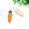 DIY orange enamel carrot pendant charm with gold plating for jewelry making - 33x11mm / Carrot Style (12056)