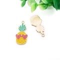 Summer enamel pineapple pendant with heart sunglasses for DIY jewelry making charm - 28x14mm / Pineapple Style (12057)