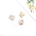 Three small gold-plated bird pendants with white enamel fill for DIY jewelry making - 1 10x10mm White Bird With 0.5g Oil Dripping - 15782