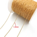 1.3mm 18K gold plated copper O-chain on white spool for DIY jewelry making accessories - 1.3mm (16021)