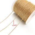 18K gold-plated copper snake chain for DIY jewelry making, 1.5mm width on white spool - 1.5mm (16023)