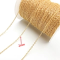 2mm width 18K gold plated copper snake chain on a spool for DIY jewelry making - 2mm (16024)
