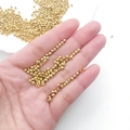 Polished golden copper round spacer beads for jewelry making and DIY bracelet designs - Round Bead (15853)