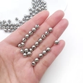 Polished silver copper spacer beads for jewelry DIY, loose smooth metallic round balls - Round Bead (15854)