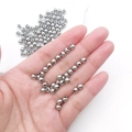 DIY jewelry making supplies featuring smooth silver mirror polished round spacer beads - Round Bead (15855)