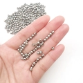Polished silver metal spacer beads for DIY jewelry making and bracelet assembly - Round Bead (15856)
