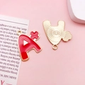 Gold plated alloy A+ letter charm with red enamel finish for graduation keychains - Red Enamel A+ Grade Symbol (16520)