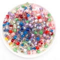 Mini glass bottle charms with colorful caps and seashell fillings for DIY jewelry - Conch Drift Bottle with Eye Hook (16440)