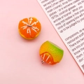 Realistic resin orange slice charms with detailed pulp texture and metal loop hooks - Green Orange Shape (16394)