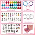 76-delige DIY-sieradenset voor meisjes met kleurrijke kralen en roze sieradendoos cadeauverpakking - Veelkleurige Serie (HK869) / 76-delige set / Kleurrijk