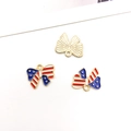 DIY American flag bow pendant with red white stripes and stars for jewelry making - Flag Bowknot (16273)