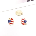 Apple shaped American flag pendant with red white and blue enamel and gold plating - Flag Apple (16275)