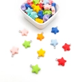 Matte hars ster bedeltjes in snoepkleuren met zilveren ringen voor DIY-sieraden maken - Ster Stijl (16451) / Set van 10 (14x16mm) / Kleurrijk