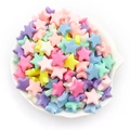 Cuentas de estrella acrílicas en colores macaron para creación de joyas y manualidades - Estilo de Cuenta de Estrella (16507) / Paquete de 50g (aprox. 110 piezas) 13mm / Colores Mezclados Macarrón