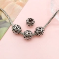Vintage silver hollow heart beads set with snake chain bracelet for DIY jewelry making - Hollow Heart Style (16476) / 1 Piece / Antique Silver