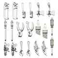 DIY antique silver alloy tool pendant set with screwdriver and saw for jewelry making - Mixed 20pcs Tool Set (SN604)