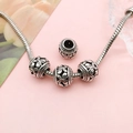 Silver snake chain bracelet with four vintage hollow butterfly pattern beads - Hollow Butterfly Style (16482)
