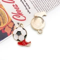 DIY soccer and red shoe alloy pendant with gold plating for jewelry making - Golden Base Soccer and Shoe Shape (16736)
