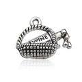 Vintage silver alloy wine bottle basket pendant charm for DIY bracelet jewelry - Antique Silver Wine Basket (12142)