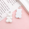 Cute white resin gummy bear charm with metal ring for DIY jewelry making - White Bear Charm / 10x20mm