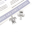 Pair of vintage silver sea turtle alloy charms showing detailed shell and back textures - 17x23mm