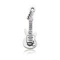 Vintage silver electric guitar pendant charm made of alloy for DIY jewelry making - Guitar Shape (10789)