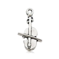 Vintage silver violin charm pendant for DIY jewelry making with retro distressed finish - Violin Style (10793)