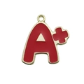 Red enamel A+ letter charm pendant in gold alloy for graduation jewelry making - Red A+ Style