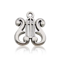 Retro silver lyre musical instrument alloy pendant for DIY jewelry earring making - Organ Shape (10794)