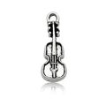 Antique silver violin alloy pendant with detailed musical instrument design for DIY jewelry - Small Guitar Shape (11207)