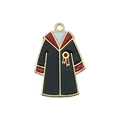 DIY enamel graduation gown pendant in black and red alloy for jewelry making - Red Academic Gown Style