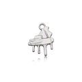 Vintage silver piano pendant for DIY jewelry, retro alloy instrument charm for necklaces - Piano Shape (15561)